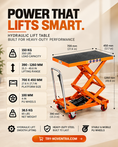 NEVOROO LiftForce™ – Hydraulic Scissor Lift Table Cart